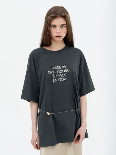 Logo Text Over Fit T-shirt_Dark Charcoal - cottagehouse - Modalova