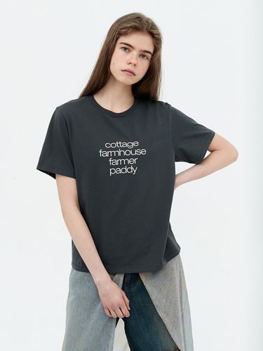 Logo Text Regular Fit T-shirt_Dark Charcoal - cottagehouse - Modalova