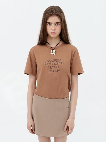 Logo Text Regular Fit T-shirt_Beige - cottagehouse - Modalova