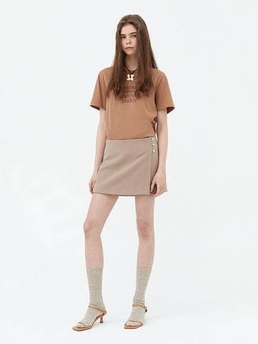 Low Rise Wrap Mini Skirt_Beige - cottagehouse - Modalova