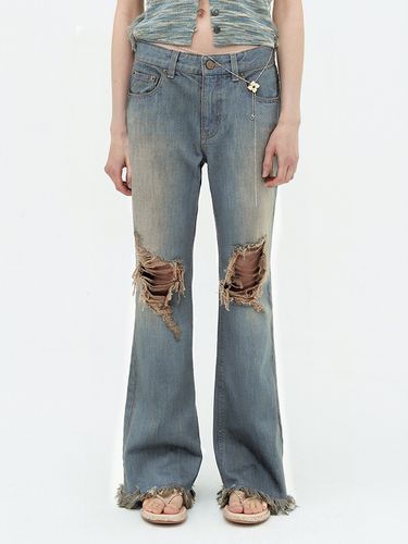 Washed Ripped Slim Jeans_Blue - cottagehouse - Modalova