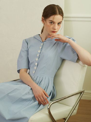 Fleur Dress - Stripe Sky Blue - flove - Modalova