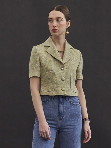 Tweed Cropped Jacket - Yellow - Maison de Ines - Modalova