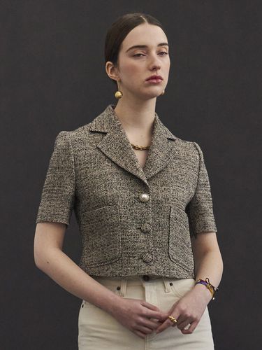 Tweed Cropped Jacket - Brown Black - Maison de Ines - Modalova