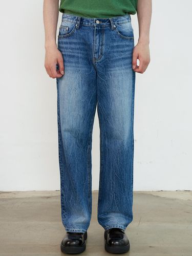 Recycle Crack Brushed Denim Pants - BAUF - Modalova