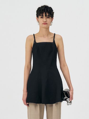 Square-Neck Camisole With Vegan Leather - GABRIEL LEE - Modalova