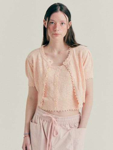 Slub Button Cardigan (Pink) - Bensimon - Modalova