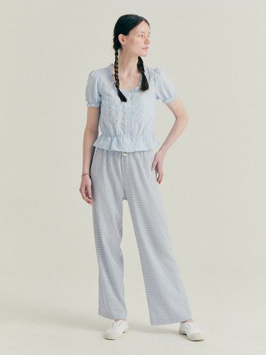 Gingham Banding Pants (Sky Blue) - Bensimon - Modalova