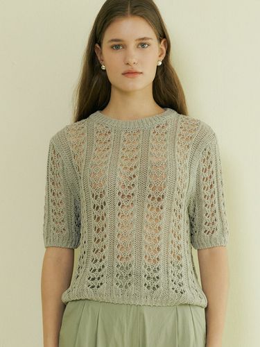 Comos 665 Crochet Round Knit Top () - ourcomos - Modalova