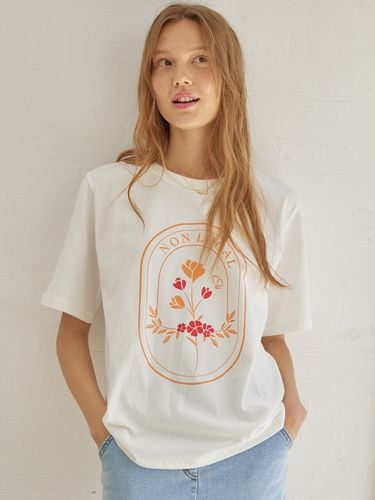 Tulip Print T-shirt - Off White - NONLOCAL - Modalova