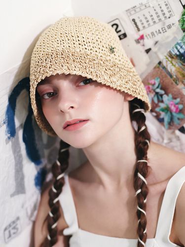 Oat Beige Bucket Hat - ELKE BLOEM - Modalova