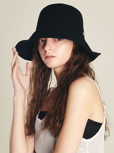 Mechelen Wide Black Bucket Hat - ELKE BLOEM - Modalova