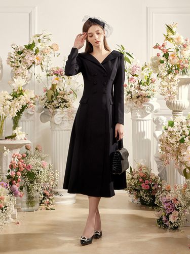 Off-Shoulder Jacket Dress_Black - GRACE U - Modalova