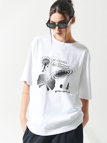 Universe Print Oversized Fit T-shirt () - ATTENTIONROW FOR WOMEN - Modalova