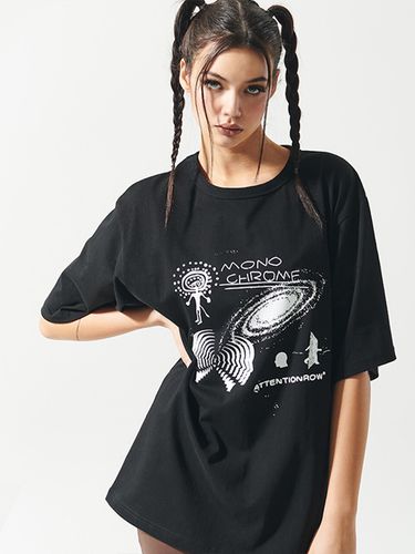 Universe Print Oversized Fit T-shirt () - ATTENTIONROW FOR WOMEN - Modalova