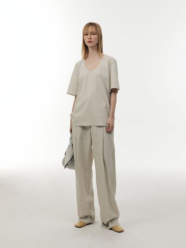 Linen Trouser - Neutral - LOW CLASSIC - Modalova