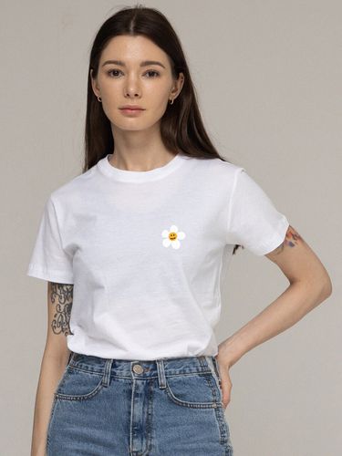 Flower Dot Slim Fit Half Sleeve T-shirt - GRAVER - Modalova