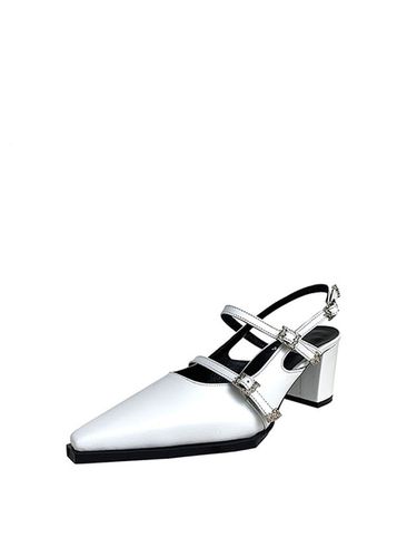 Mood Still Stone Three Strap Slingback_White - MakMade - Modalova