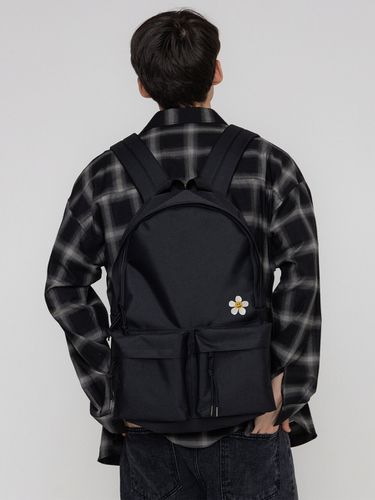 Flower Embroidery Backpack Black - GRAVER - Modalova