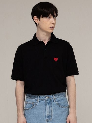 Heart Embroidery Polo T-shirt_2 Colors - GRAVER - Modalova