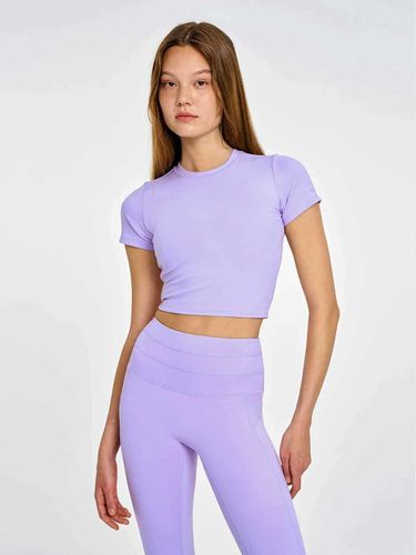 Classic Crew Neck Crop Tee_ Purple - INJIACTIVE - Modalova