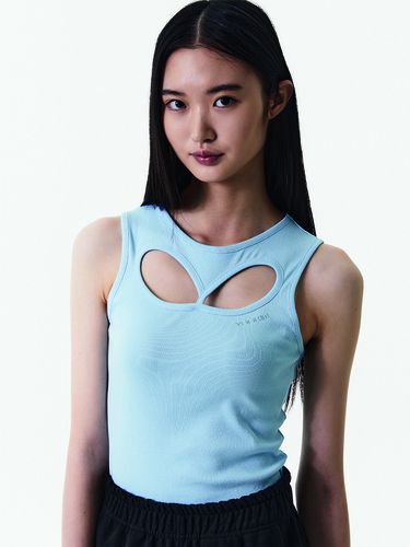 Cut Out Sleeveless Top - Blue - YOOKIM - Modalova