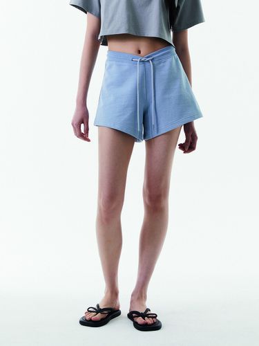 Waved Waist Shorts - Blue - YOOKIM - Modalova