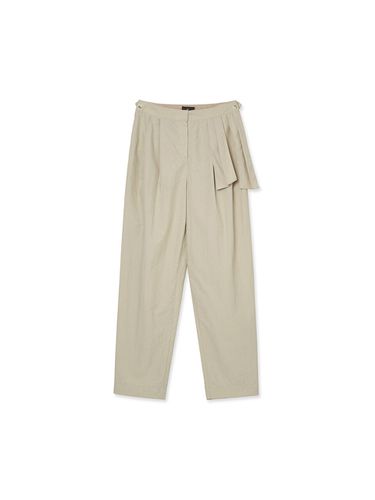 Women Ribbon Baggy Pants _ Beige - IOLO - Modalova