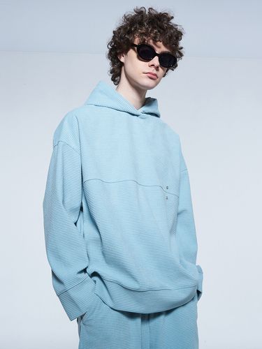 Oversized Waffle Hoodie Sky Blue - SYNC - Modalova