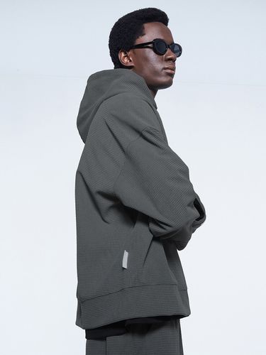 Oversized Waffle Hoodie Charcoal - SYNC - Modalova