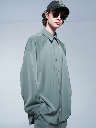 Oversized Flowy Shirt Sax Blue - SYNC - Modalova