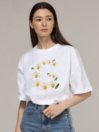 Big G Flower Graphic T-shirt White - GRAVER - Modalova