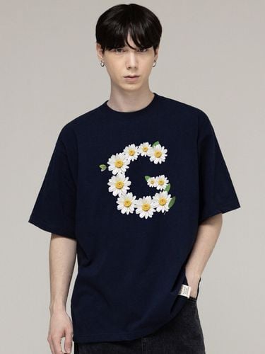 Big G Flower Graphic T-shirt Navy - GRAVER - Modalova