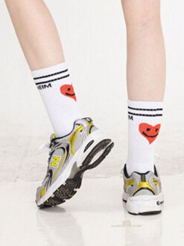 Heart Face Logo Socks White - GRAVER - Modalova