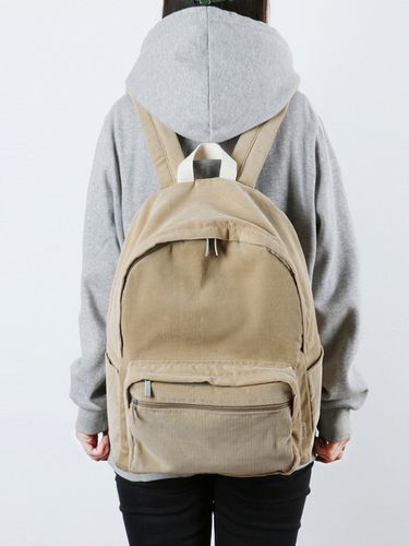 Corduroy Backpack (Beige) - bubilian - Modalova