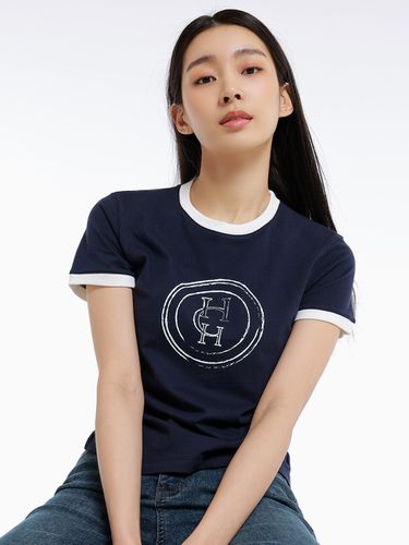 Hardcore Logo Vintage TShirt - Navy - hardcore happiness - Modalova