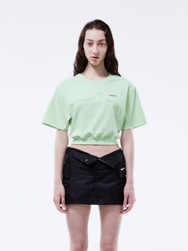 Embroidered Banding Crop Top (Mint) - whole paper - Modalova