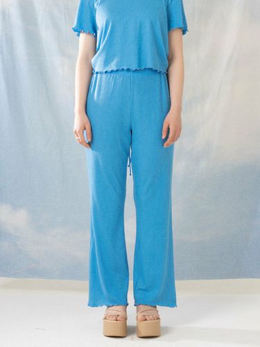 Tencel Banding Ruffle Pants - Blue - oneninenineone - Modalova