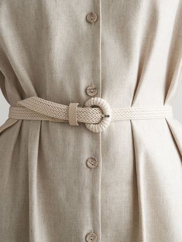 Summer Round Ring Belt- Light Beige - ADAUL - Modalova