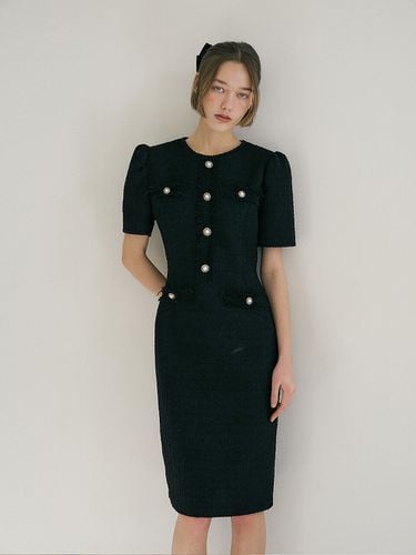 Emily Tweed Dress_Black - Lucirzu - Modalova