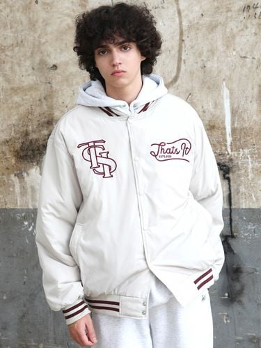 Classic Logo Varsity Jacket Beige - THAT`S IT - Modalova