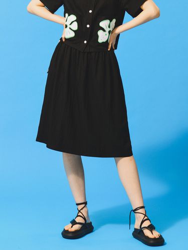 Shirring Banding Skirt (Black) - RALMODE - Modalova