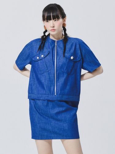 Zip Up Dress (Denim Blue) - RALMODE - Modalova