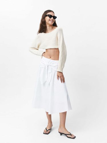 White Jean Front Tie Skirt - COURRI - Modalova