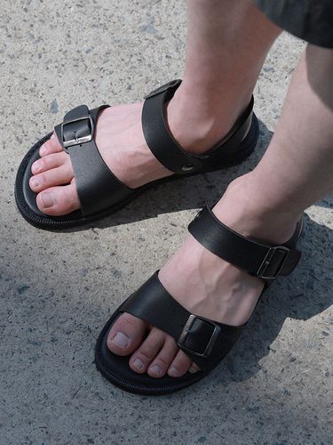 Gerald Velcro Strap Sandals Black - Pascorozen - Modalova