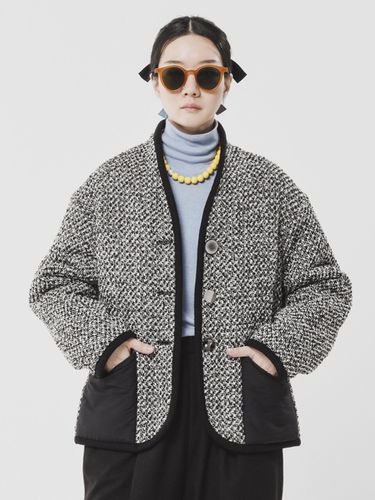 Tweed Padding Half Coat (Bokashi) - RALMODE - Modalova