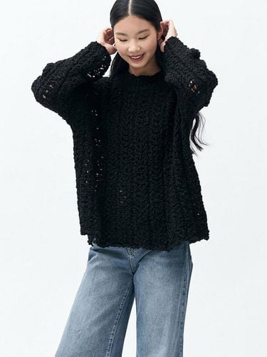 Black Sid Loose Knit Top - COURRI - Modalova