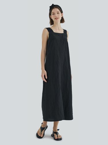 Linen Sleeveless Dress (Black) - ENOUGH TIME - Modalova