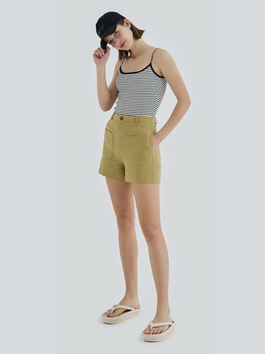 Pocket Linen Shorts (Mustard) - ENOUGH TIME - Modalova