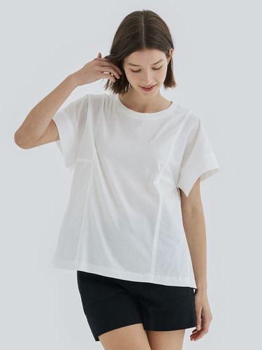 Texture Block Blouse (White) - ENOUGH TIME - Modalova